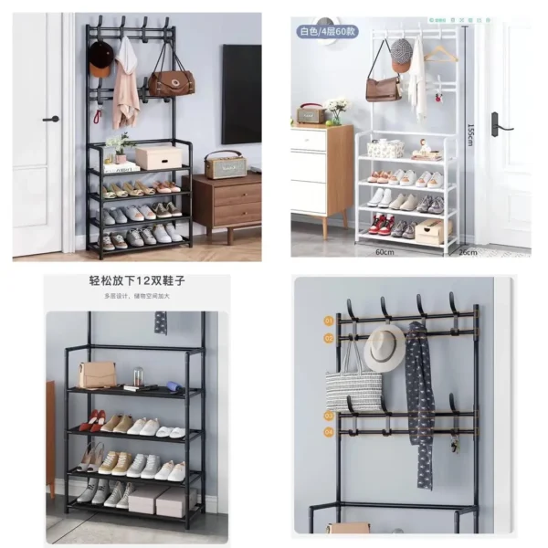 Multifunctional hat and shoe rack