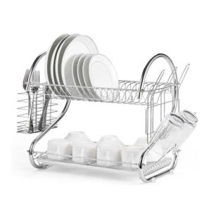 2Tier Stainless Steel Dish Rack - Silver