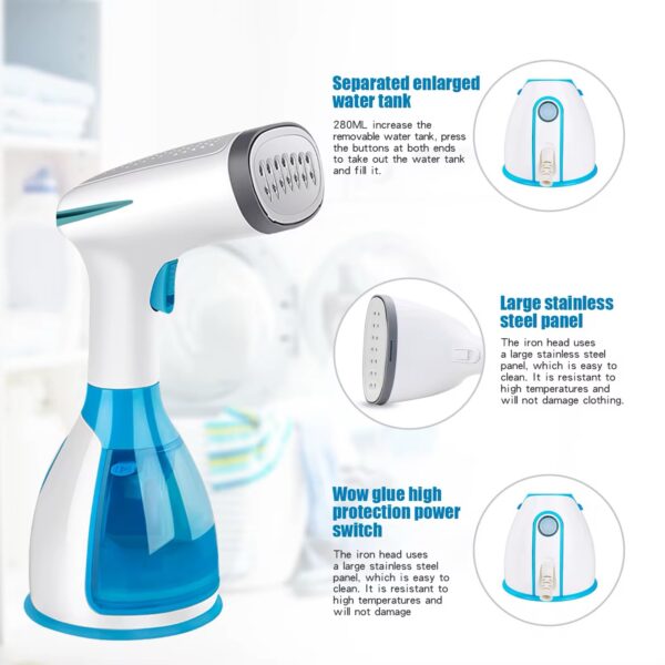 Handheld Garment Steamer with Removable Water Tank