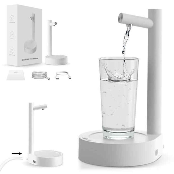 Desktop Rechargeable Water Automatic overdesk Dispenser white