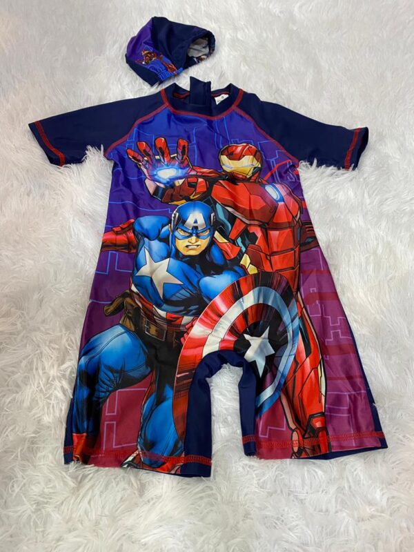 kids swim wear with a cap