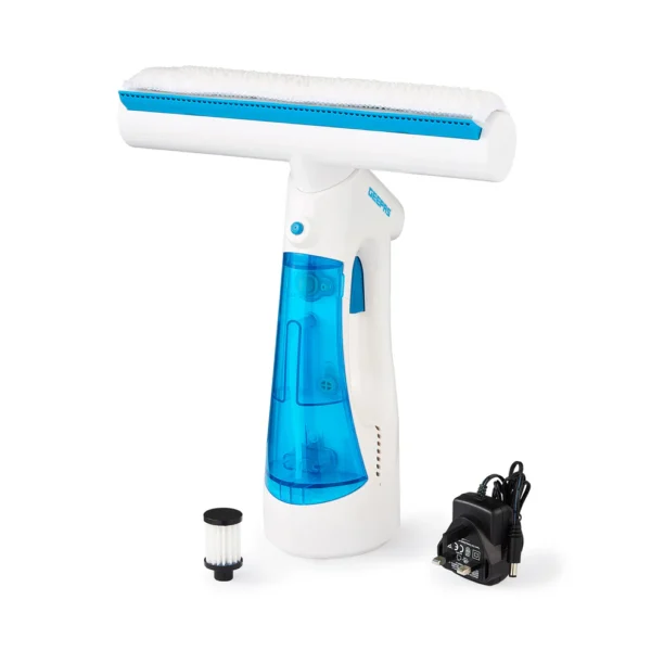 GEEPAS 3-in-1 Cordless Window Vacuum – Streak-Free Shine in Minutes | Lightweight, Fast Charging, 35min Runtime + Removable Water Tank