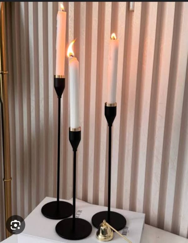 Taper Candle Holders Black Candlestick Set of 3 Candle Stick