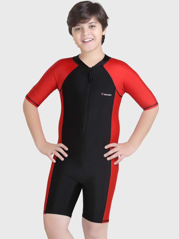 kids swim wear with a cap