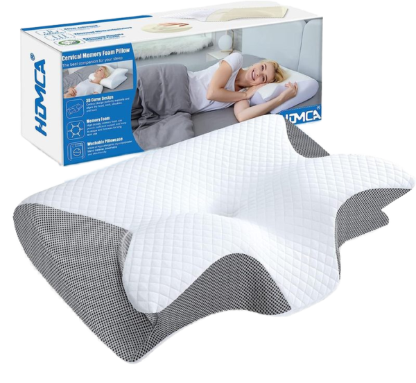 Ergonomic Foldable Compressive Hotel Head Extension Sleep Memory Foam Contour Pillow for Neck Pain
