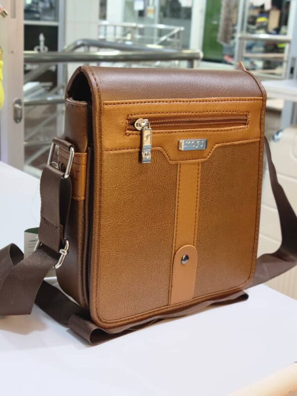 Men's Faux Leather Shoulder Bag Long Wallet Crossbody Bag Men's Bag - Black/Brown